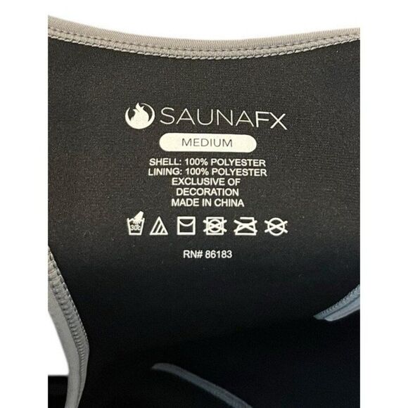 Womens M Black Neoprene Sauna Full Zip Vest Slimming Athlete Workout Saunafx - Picture 6 of 6